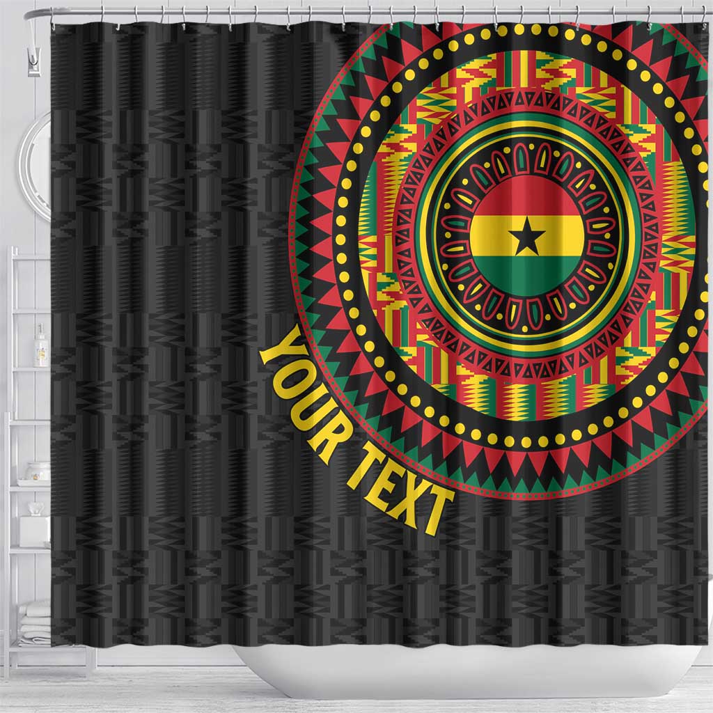 Personalised Ghana African Tribal Mix Kente Patterns Shower Curtain Chest Arm Tattoo