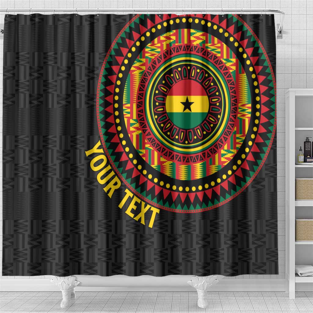 Personalised Ghana African Tribal Mix Kente Patterns Shower Curtain Chest Arm Tattoo