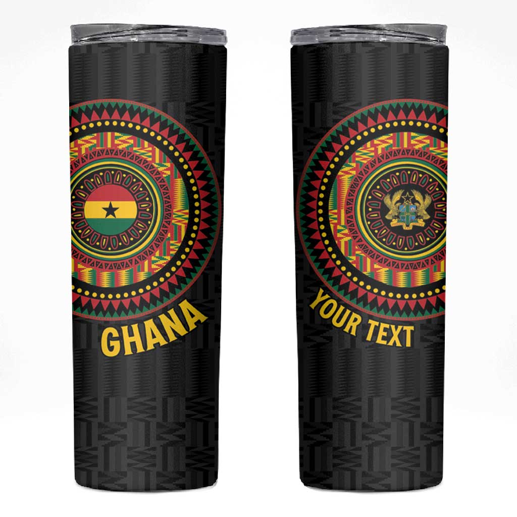 Personalised Ghana African Tribal Mix Kente Patterns Skinny Tumbler Chest Arm Tattoo
