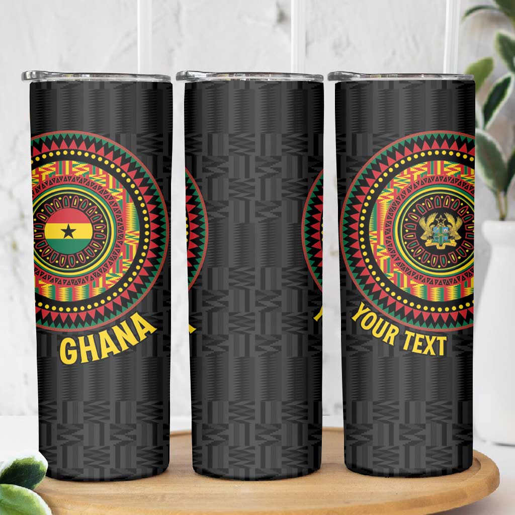 Personalised Ghana African Tribal Mix Kente Patterns Skinny Tumbler Chest Arm Tattoo