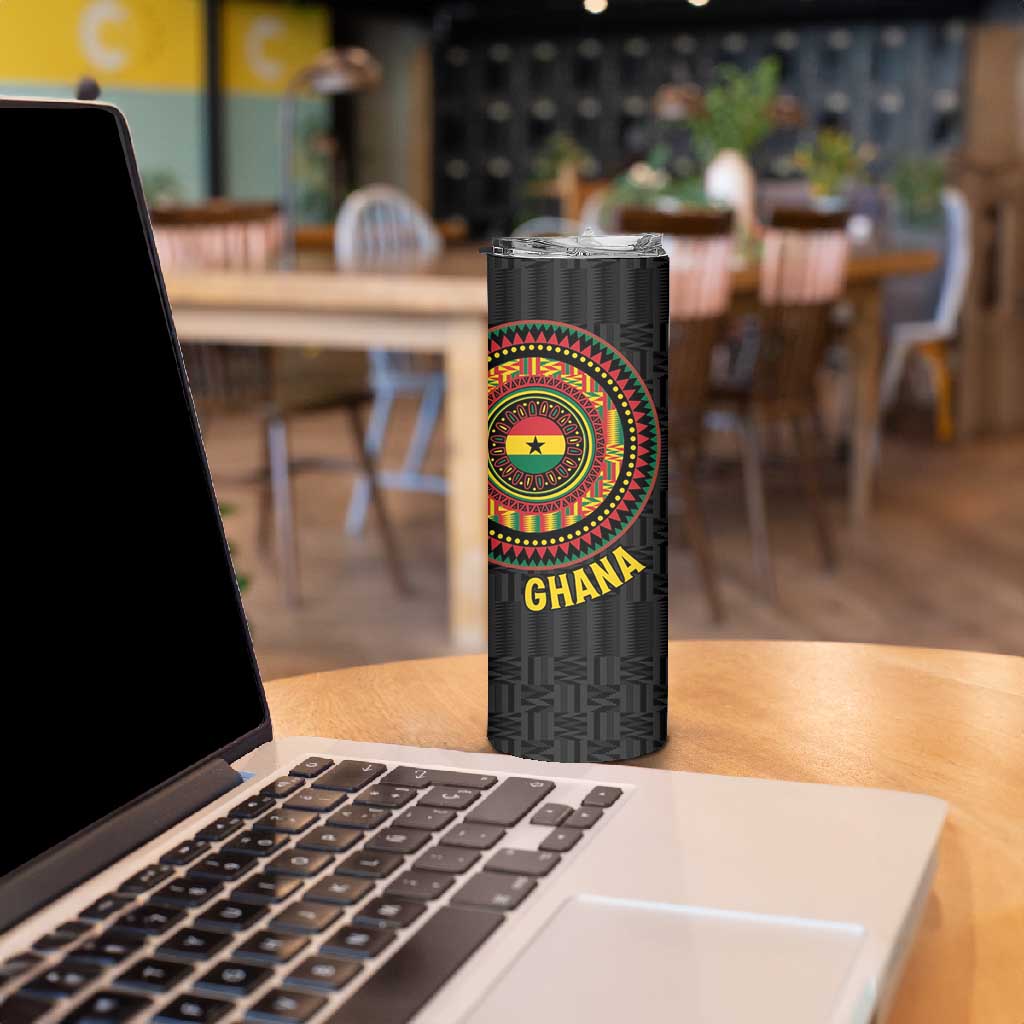 Personalised Ghana African Tribal Mix Kente Patterns Skinny Tumbler Chest Arm Tattoo