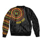 Personalised Ghana African Tribal Mix Kente Patterns Sleeve Zip Bomber Jacket Chest Arm Tattoo