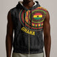 Personalised Ghana African Tribal Mix Kente Patterns Sleeveless Zip Hoodie Chest Arm Tattoo - African Pride