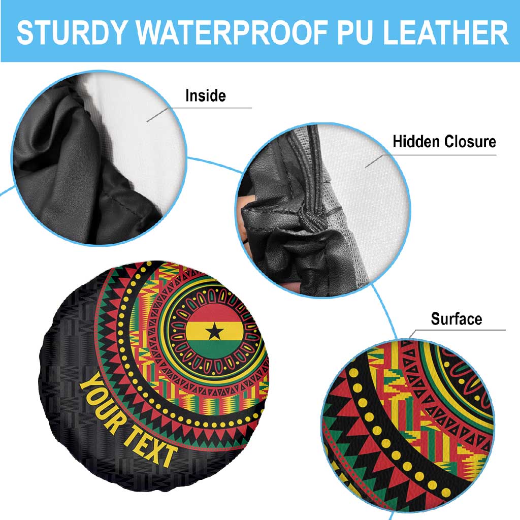 Personalised Ghana African Tribal Mix Kente Patterns Spare Tire Cover Chest Arm Tattoo