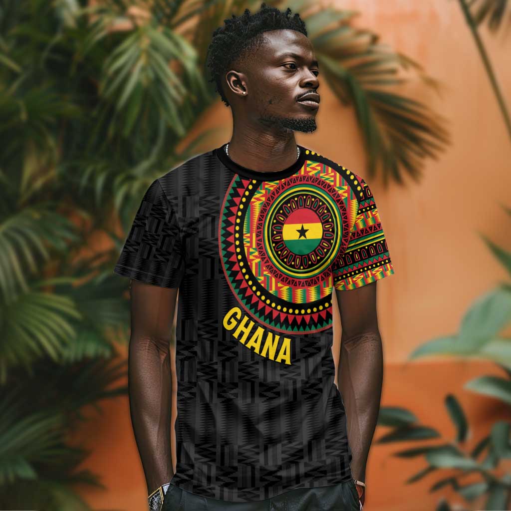 Personalised Ghana African Tribal Mix Kente Patterns T shirt Chest Arm Tattoo