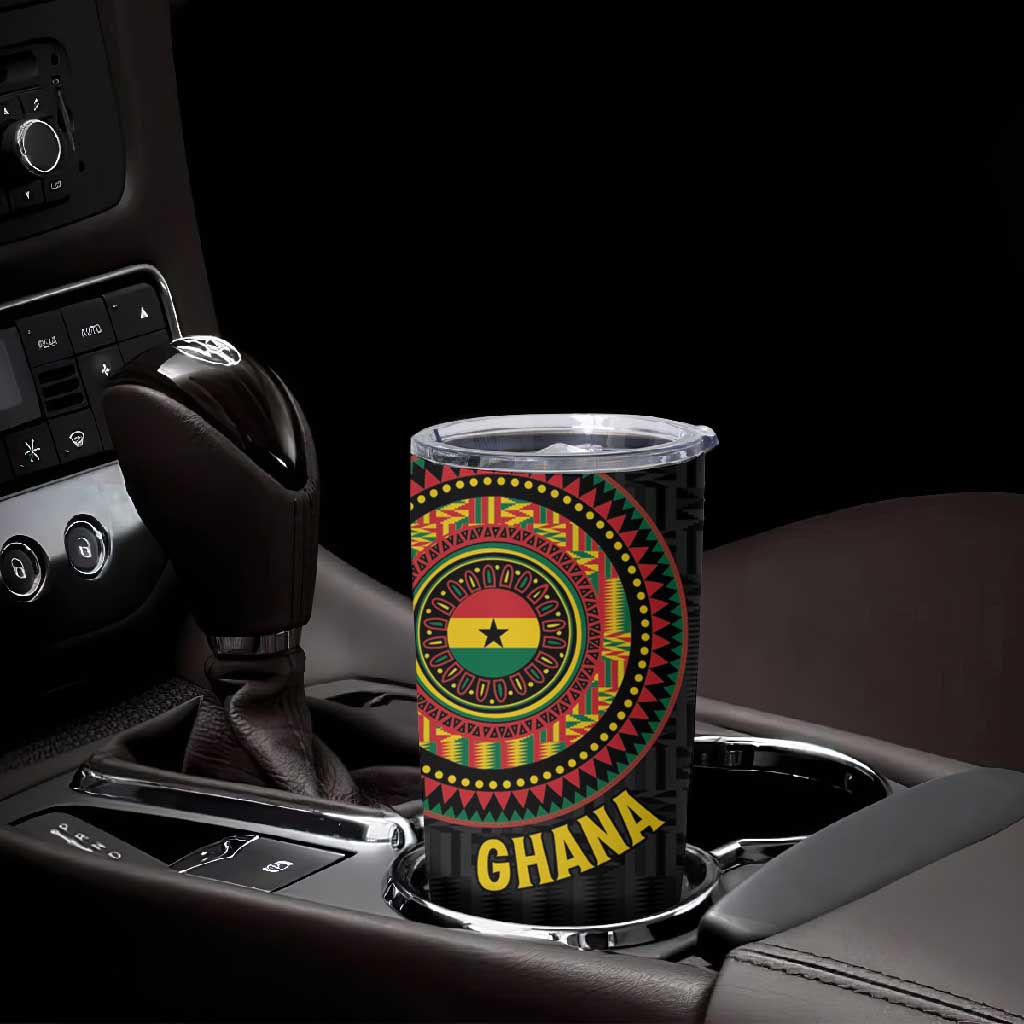 Personalised Ghana African Tribal Mix Kente Patterns Tumbler Cup Chest Arm Tattoo