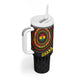 Personalised Ghana African Tribal Mix Kente Patterns Tumbler With Handle Chest Arm Tattoo