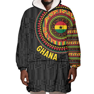 Personalised Ghana African Tribal Mix Kente Patterns Wearable Blanket Hoodie Chest Arm Tattoo