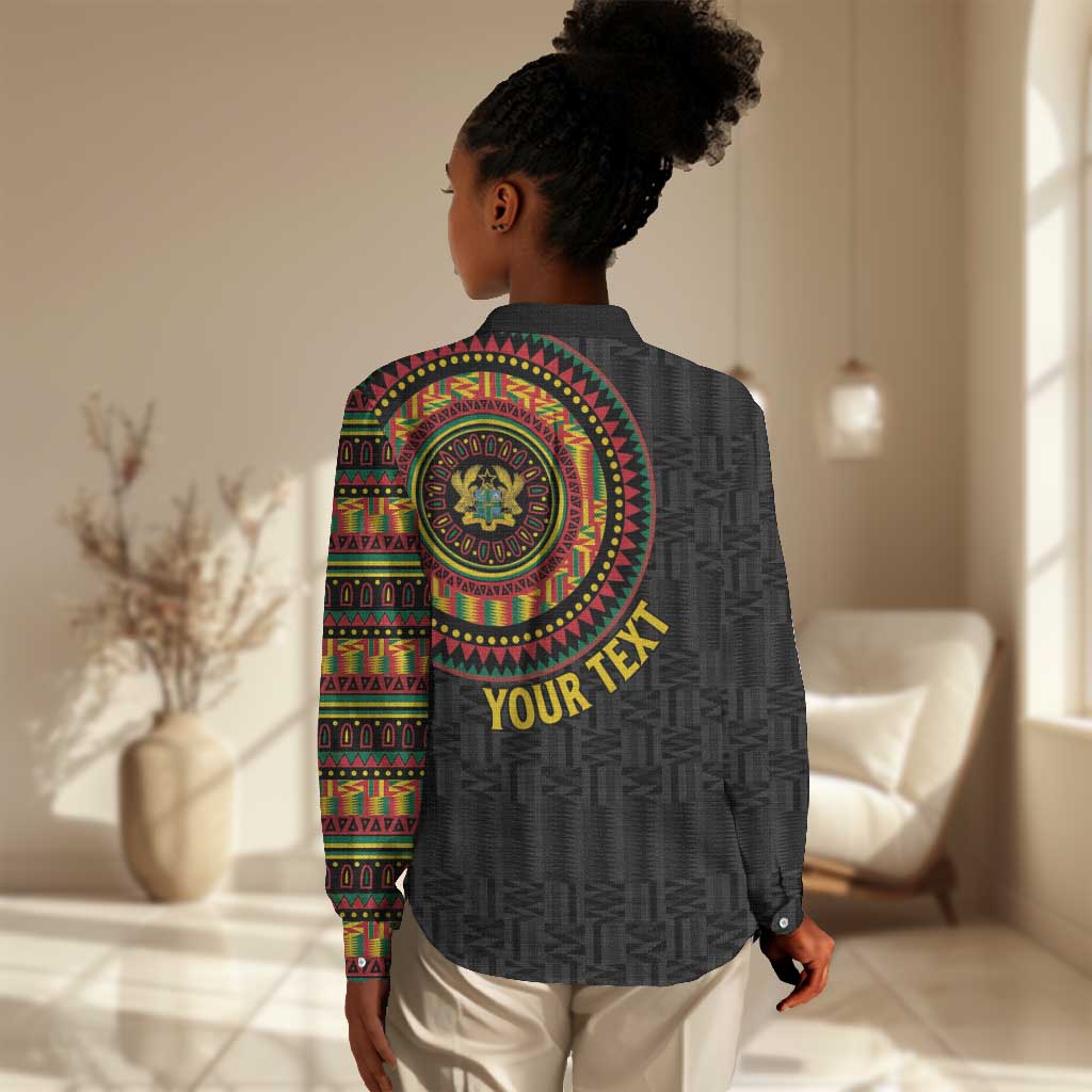 Personalised Ghana African Tribal Mix Kente Patterns Women Casual Shirt Chest Arm Tattoo