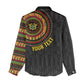 Personalised Ghana African Tribal Mix Kente Patterns Women Casual Shirt Chest Arm Tattoo