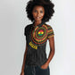Personalised Ghana African Tribal Mix Kente Patterns Women Polo Shirt Chest Arm Tattoo