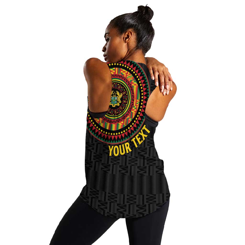 Personalised Ghana African Tribal Mix Kente Patterns Women Racerback Tank Chest Arm Tattoo