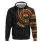 Personalised Ghana African Tribal Mix Kente Patterns Zip Hoodie Chest Arm Tattoo