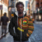 Personalised Ghana African Tribal Mix Kente Patterns Zip Hoodie Chest Arm Tattoo