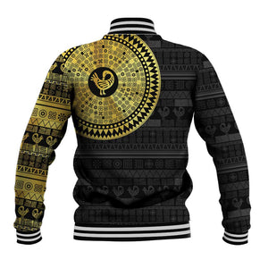 African Adinkra Baseball Jacket Sankofa Bird - Gold Version - Chest Arm Tattoo