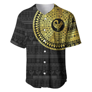 African Adinkra Baseball Jersey Sankofa Bird - Gold Version - Chest Arm Tattoo