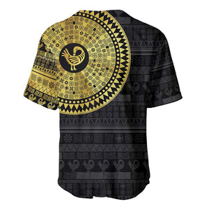 African Adinkra Baseball Jersey Sankofa Bird - Gold Version - Chest Arm Tattoo