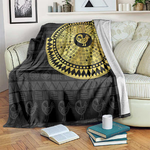 African Adinkra Blanket Sankofa Bird - Gold Version - Chest Arm Tattoo