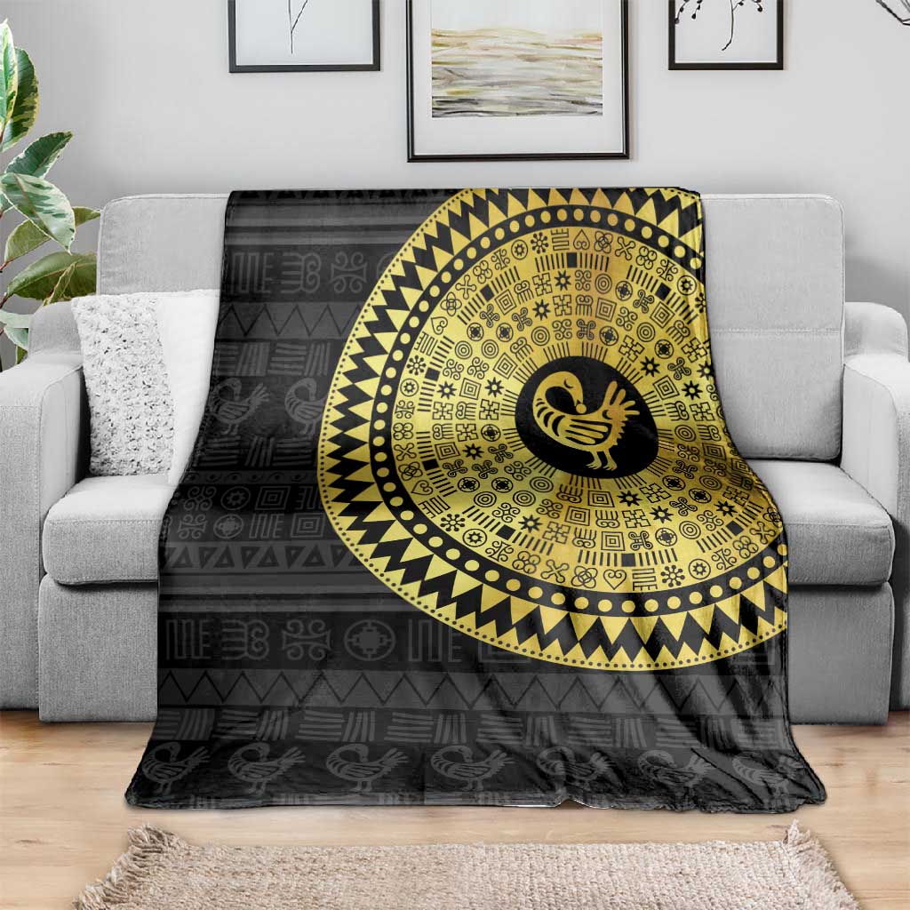 African Adinkra Blanket Sankofa Bird - Gold Version - Chest Arm Tattoo