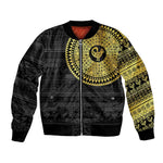 African Adinkra Bomber Jacket Sankofa Bird - Gold Version - Chest Arm Tattoo