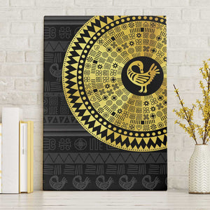African Adinkra Canvas Wall Art Sankofa Bird - Gold Version - Chest Arm Tattoo
