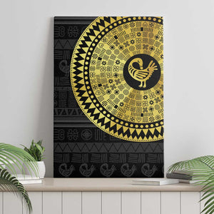 African Adinkra Canvas Wall Art Sankofa Bird - Gold Version - Chest Arm Tattoo