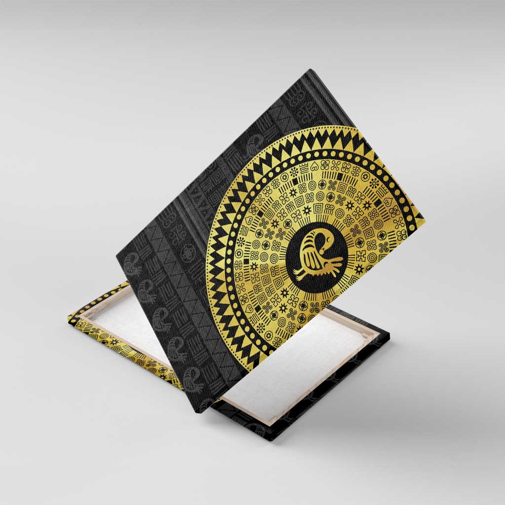 African Adinkra Canvas Wall Art Sankofa Bird - Gold Version - Chest Arm Tattoo