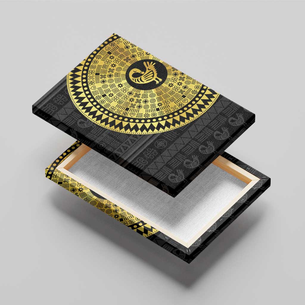 African Adinkra Canvas Wall Art Sankofa Bird - Gold Version - Chest Arm Tattoo