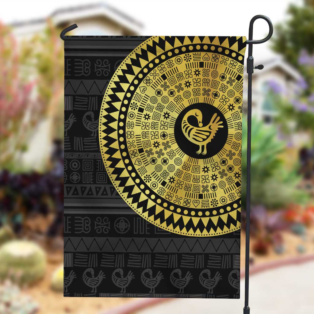 African Adinkra Garden Flag Sankofa Bird - Gold Version - Chest Arm Tattoo