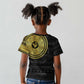 African Adinkra Kid T shirt Sankofa Bird - Gold Version - Chest Arm Tattoo