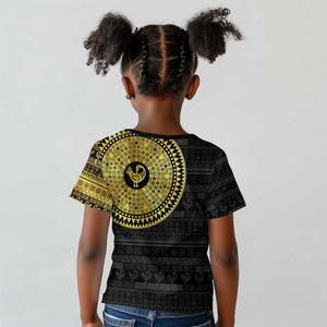 African Adinkra Kid T shirt Sankofa Bird - Gold Version - Chest Arm Tattoo