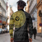 African Adinkra Long Sleeve Button Shirt Sankofa Bird - Gold Version - Chest Arm Tattoo