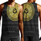 African Adinkra Men Tank Top Sankofa Bird - Gold Version - Chest Arm Tattoo