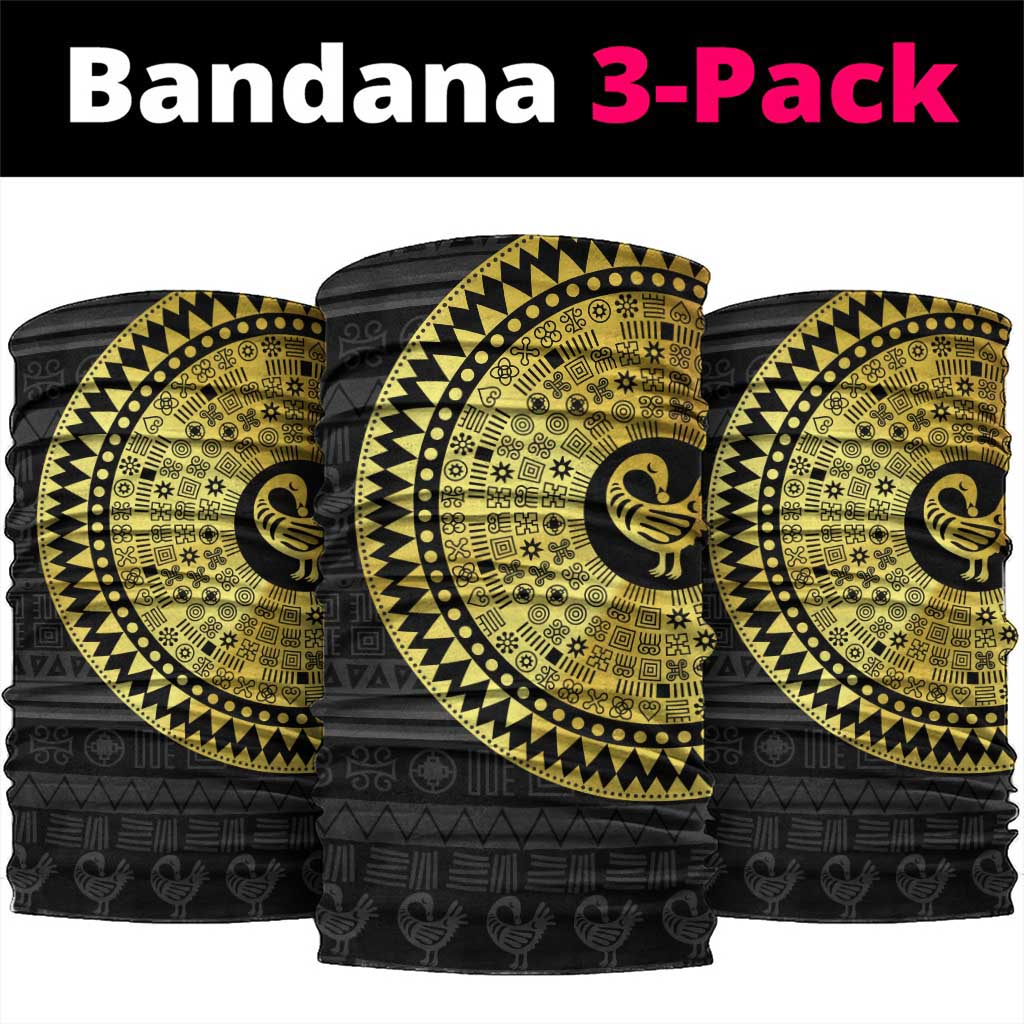 African Adinkra Neck Gaiter Sankofa Bird - Gold Version - Chest Arm Tattoo LT15