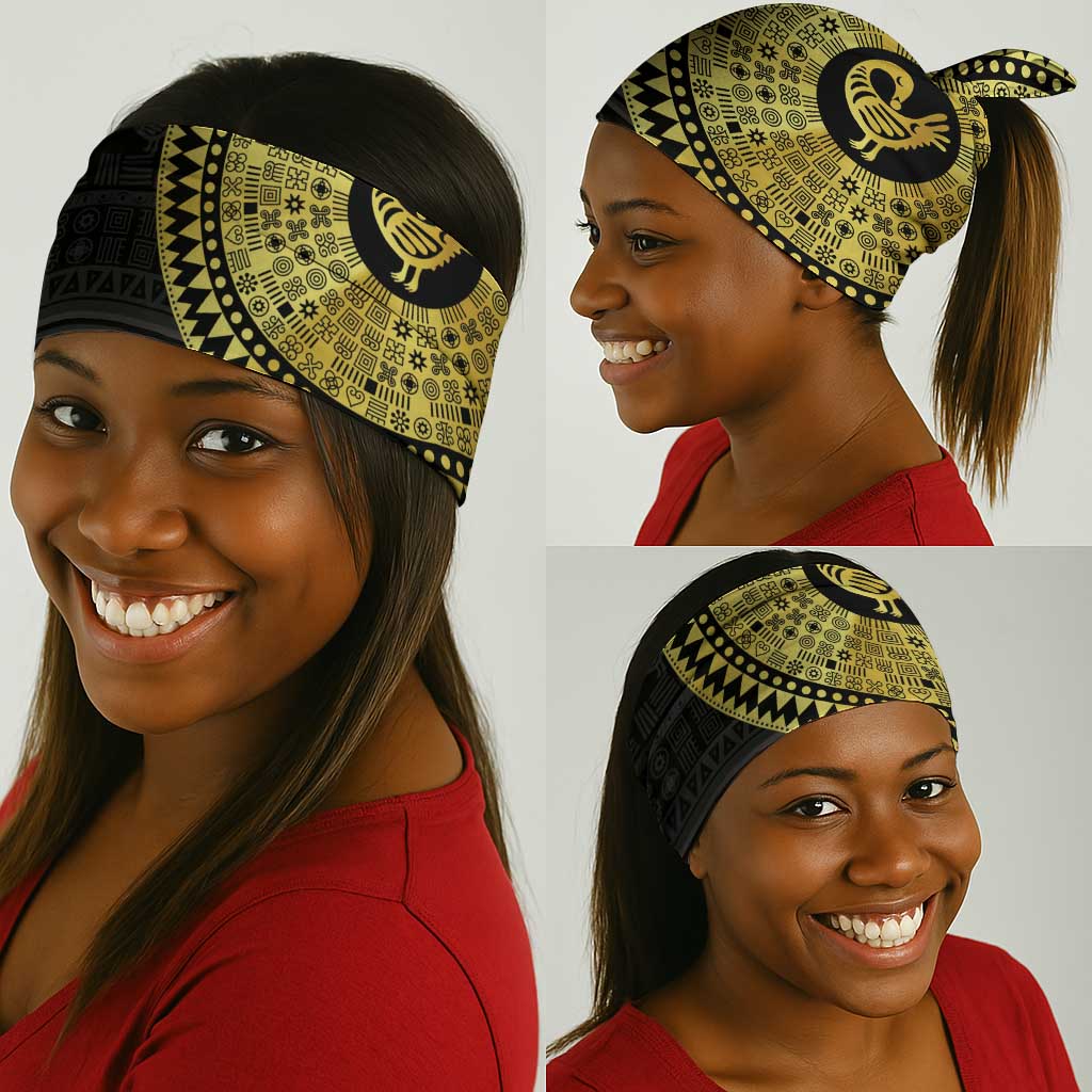 African Adinkra Neck Gaiter Sankofa Bird - Gold Version - Chest Arm Tattoo LT15
