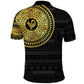 African Adinkra Polo Shirt Sankofa Bird - Gold Version - Chest Arm Tattoo