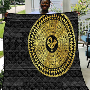 African Adinkra Quilt Sankofa Bird - Gold Version - Chest Arm Tattoo