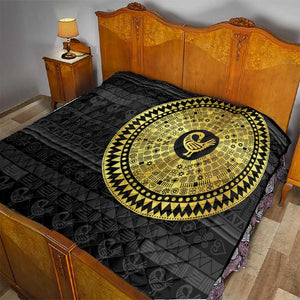 African Adinkra Quilt Sankofa Bird - Gold Version - Chest Arm Tattoo