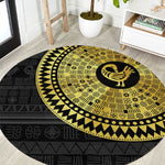 African Adinkra Round Carpet Sankofa Bird - Gold Version - Chest Arm Tattoo