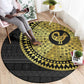 African Adinkra Round Carpet Sankofa Bird - Gold Version - Chest Arm Tattoo