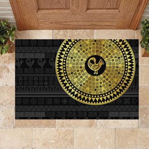 African Adinkra Rubber Doormat Sankofa Bird - Gold Version - Chest Arm Tattoo