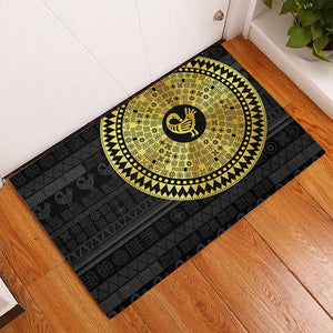 African Adinkra Rubber Doormat Sankofa Bird - Gold Version - Chest Arm Tattoo