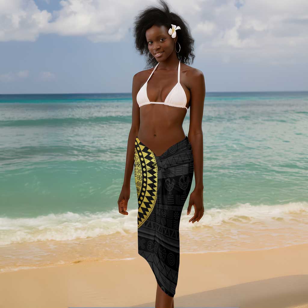African Adinkra Sarong Sankofa Bird - Gold Version - Chest Arm Tattoo
