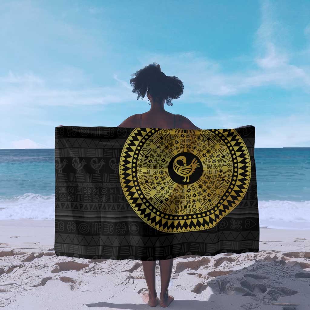 African Adinkra Sarong Sankofa Bird - Gold Version - Chest Arm Tattoo