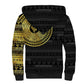 African Adinkra Sherpa Hoodie Sankofa Bird - Gold Version - Chest Arm Tattoo