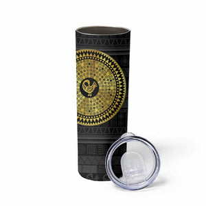 African Adinkra Skinny Tumbler Sankofa Bird - Gold Version - Chest Arm Tattoo