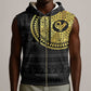African Adinkra Sleeveless Zip Hoodie Sankofa Bird - Gold Version - Chest Arm Tattoo - African Pride