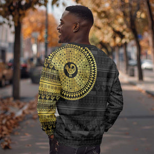 African Adinkra Sweatshirt Sankofa Bird - Gold Version - Chest Arm Tattoo