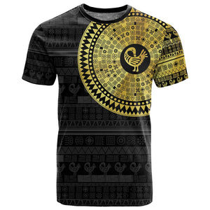 African Adinkra T shirt Sankofa Bird - Gold Version - Chest Arm Tattoo
