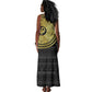 African Adinkra Tank Maxi Dress Sankofa Bird - Gold Version - Chest Arm Tattoo